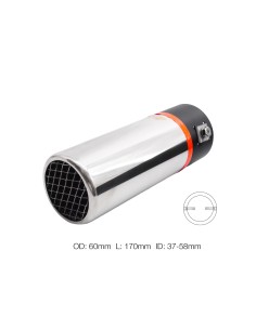 Terminale scarico universale inox rotondo singolo dritto 37 58mm TRX 116 2