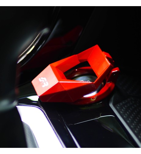Protezione pulsante starter in alluminio rosso