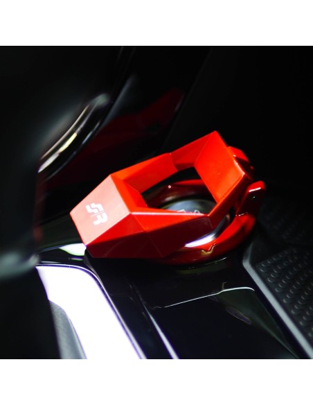 Protezione pulsante starter in alluminio rosso