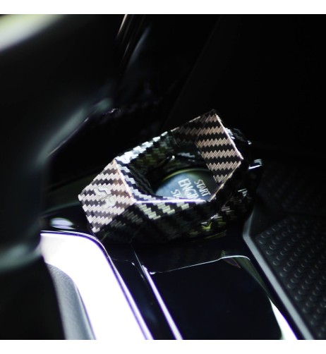 Protezione pulsante starter in alluminio carbon look