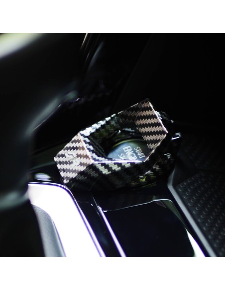 Protezione pulsante starter in alluminio carbon look