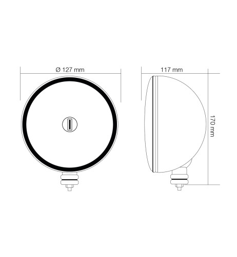 Faro supplementare di profondit H3 LED Diametro 127mm