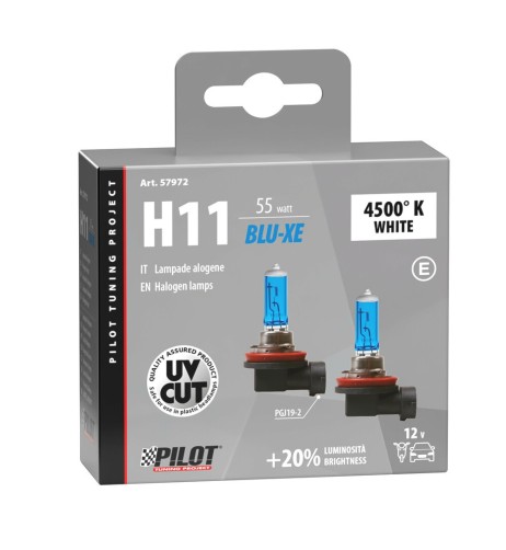 Kit lampadine blu xenon 20 H11 12V 55W PGJ19 2 4500K
