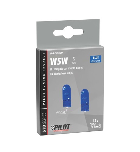 Lampadine alogene Blu Xe W5W 5W W2 1x9 5d 12V moto scooter