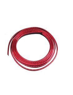 Profilo cromato rosso 3mt per interni auto senza adesivo o colla