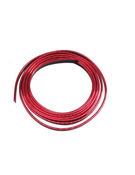 Profilo cromato rosso 3mt per interni auto senza adesivo o colla