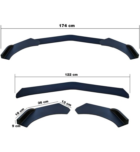 Lip Splitter spoiler sottoparaurti universale black