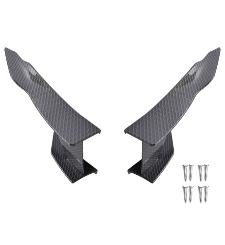 Kit 2 alette canards aerodinamiche per paraurti ABS Carbon Look
