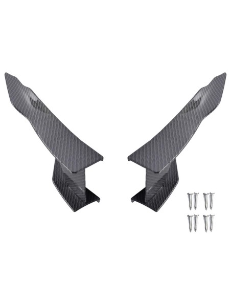 Kit 2 alette canards aerodinamiche per paraurti ABS Carbon Look