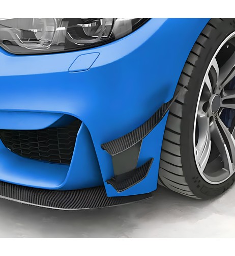 Kit 2 alette canards aerodinamiche per paraurti ABS Carbon Look