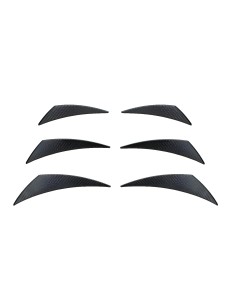Kit 6 alette canards aerodinamiche per paraurti ABS Carbon Look