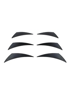 Kit 6 alette canards aerodinamiche per paraurti ABS Carbon Look