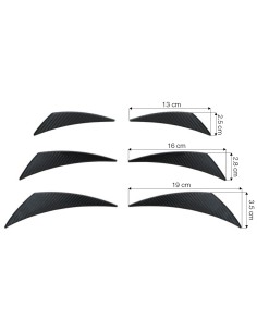 Kit 6 alette canards aerodinamiche per paraurti ABS Carbon Look 2