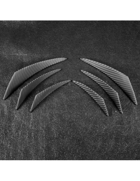 Kit 6 alette canards aerodinamiche per paraurti ABS Carbon Look