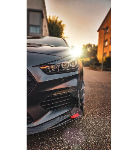 Kit 6 alette canards aerodinamiche per paraurti ABS Carbon Look