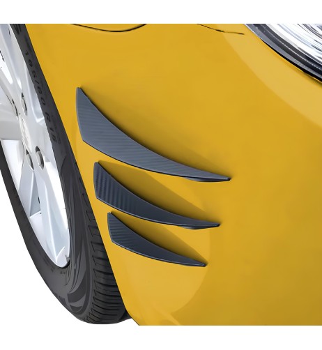 Kit 6 alette canards aerodinamiche per paraurti ABS Carbon Look