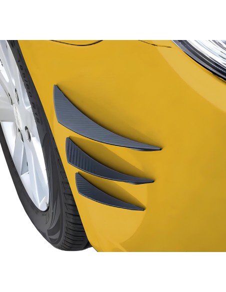 Kit 6 alette canards aerodinamiche per paraurti ABS Carbon Look