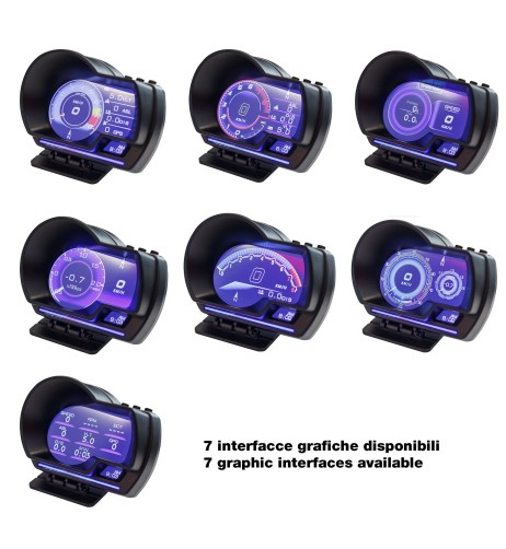 Strumento digitale con presa OBDII 7 interfacce grafiche