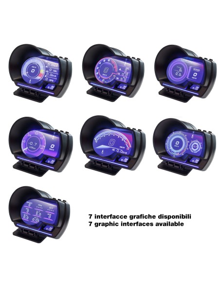 Strumento digitale con presa OBDII 7 interfacce grafiche