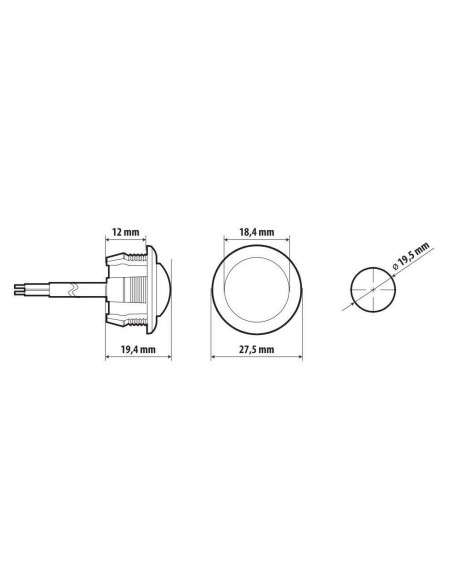 Luce perimetrale impermeabile IP67 da incasso a led 12 24V Arancio