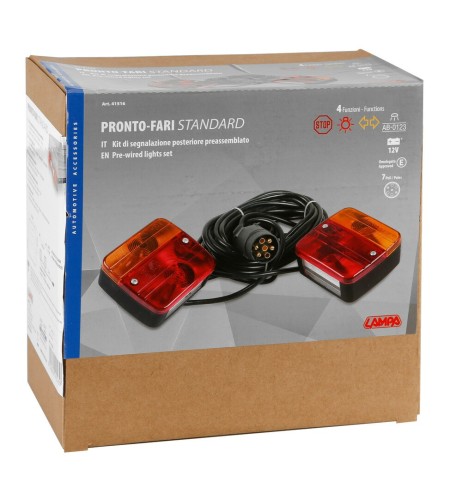 Kit segnalazione fari completo per carrello traino
