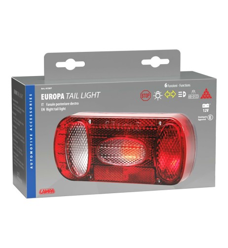 Faro ausiliario posteriore carrello roulotte 6 funz DX