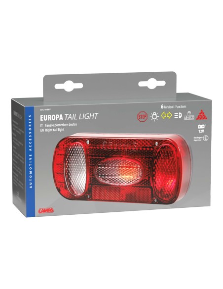 Faro ausiliario posteriore carrello roulotte 6 funz DX