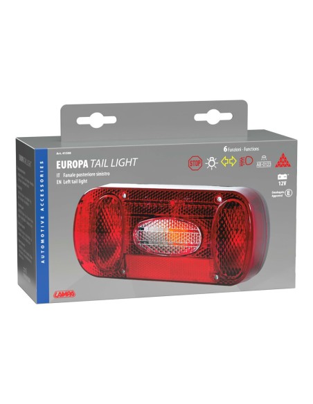 Faro ausiliario posteriore carrello roulotte 6 funz SX