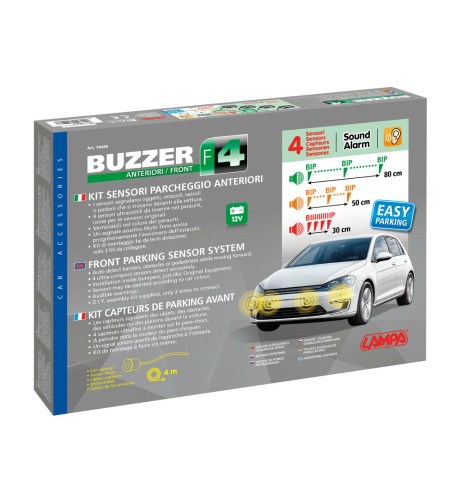 Kit 4 sensori parcheggio anteriori 12V con Buzzer