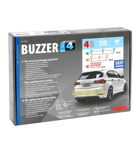 Kit 4 sensori parcheggio posteriori 12V con Buzzer