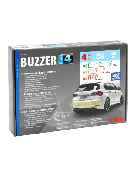 Kit 4 sensori parcheggio posteriori 12V con Buzzer