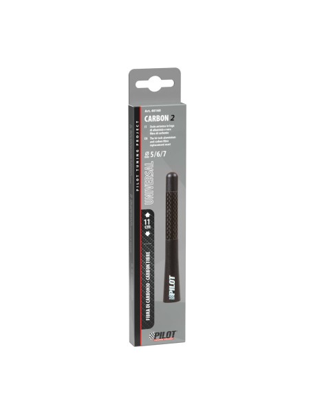 Stelo antenna sportiva auto in carbonio 11cm Carbon 2