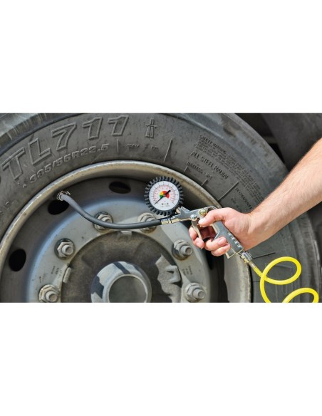 Kit gonfiaggio pneumatici Pistola con manometro Tubo 12mt per spirali ari