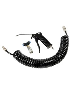 Set pistola aria con tubo a spirale 8mm e connettore a T