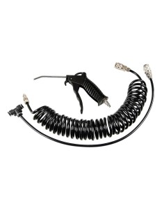 Set pistola aria con tubo a spirale 6mm e connettore lungo a T