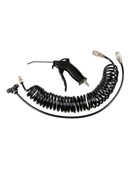 Set pistola aria con tubo a spirale 6mm e connettore lungo a T
