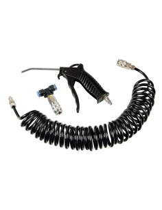 Set pistola aria con tubo a spirale 6mm e connettore a T
