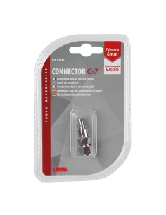 Connettore aria per tubo 6mm ad attacco rapido maschio 2