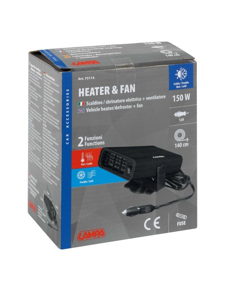 Scaldino sbrinatore e ventilatore 12V 150W