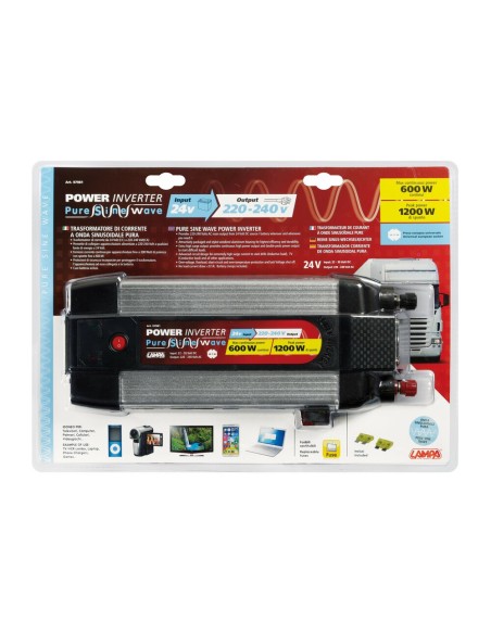 Power Inverter 600 1200W trasformatore a onda sinusoidale pura 24V 230V
