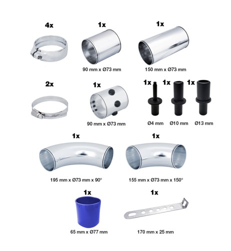 Sistema di aspirazione aria auto modulare sportivo universale Simoni Racing