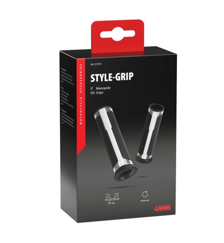 Manopole universali Style Grip moto scooter Argento