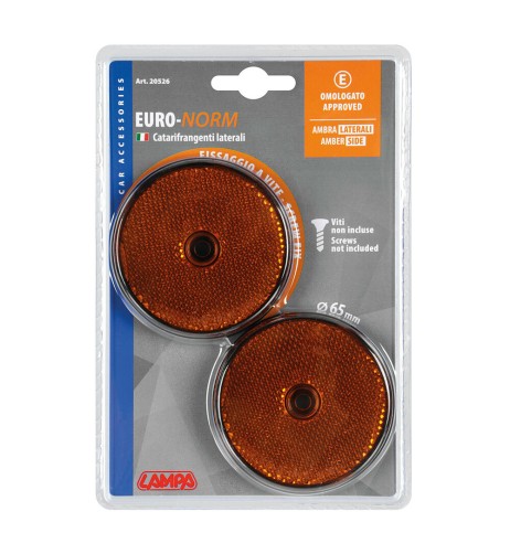 Catarifrangenti laterali rotondi 65mm arancio omologati