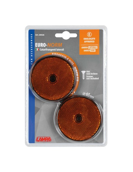 Catarifrangenti laterali rotondi 65mm arancio omologati
