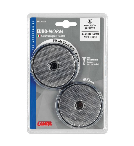 Catarifrangenti frontali rotondi 65mm Bianco omologati