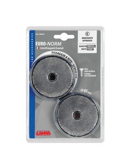 Catarifrangenti frontali rotondi 65mm Bianco omologati