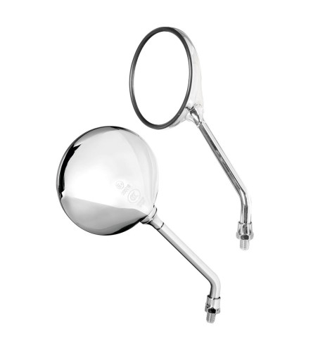 Coppia di specchietti Opal Chrome moto Filettatura destra M10x1 25