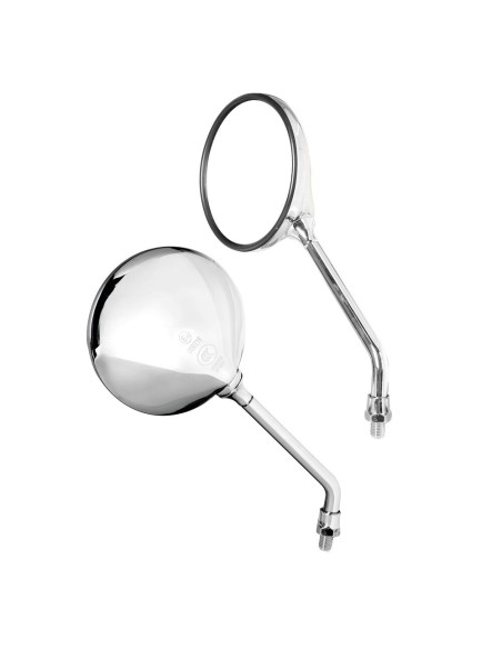 Coppia di specchietti Opal Chrome moto Filettatura destra M10x1 25