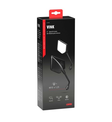 Coppia specchietti Vink moto omologati filettatura destra M10x1 25