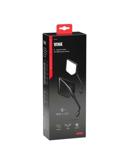 Coppia specchietti Vink moto omologati filettatura destra M10x1 25